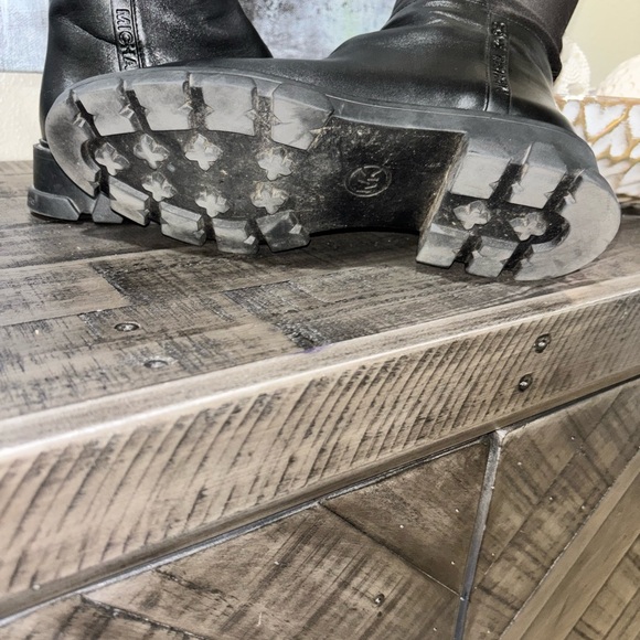 MICHAEL KORS BLACK LEATHER RIDLEY OVER THE KNEE BOOTS SZ 8 - Picture 10 of 15